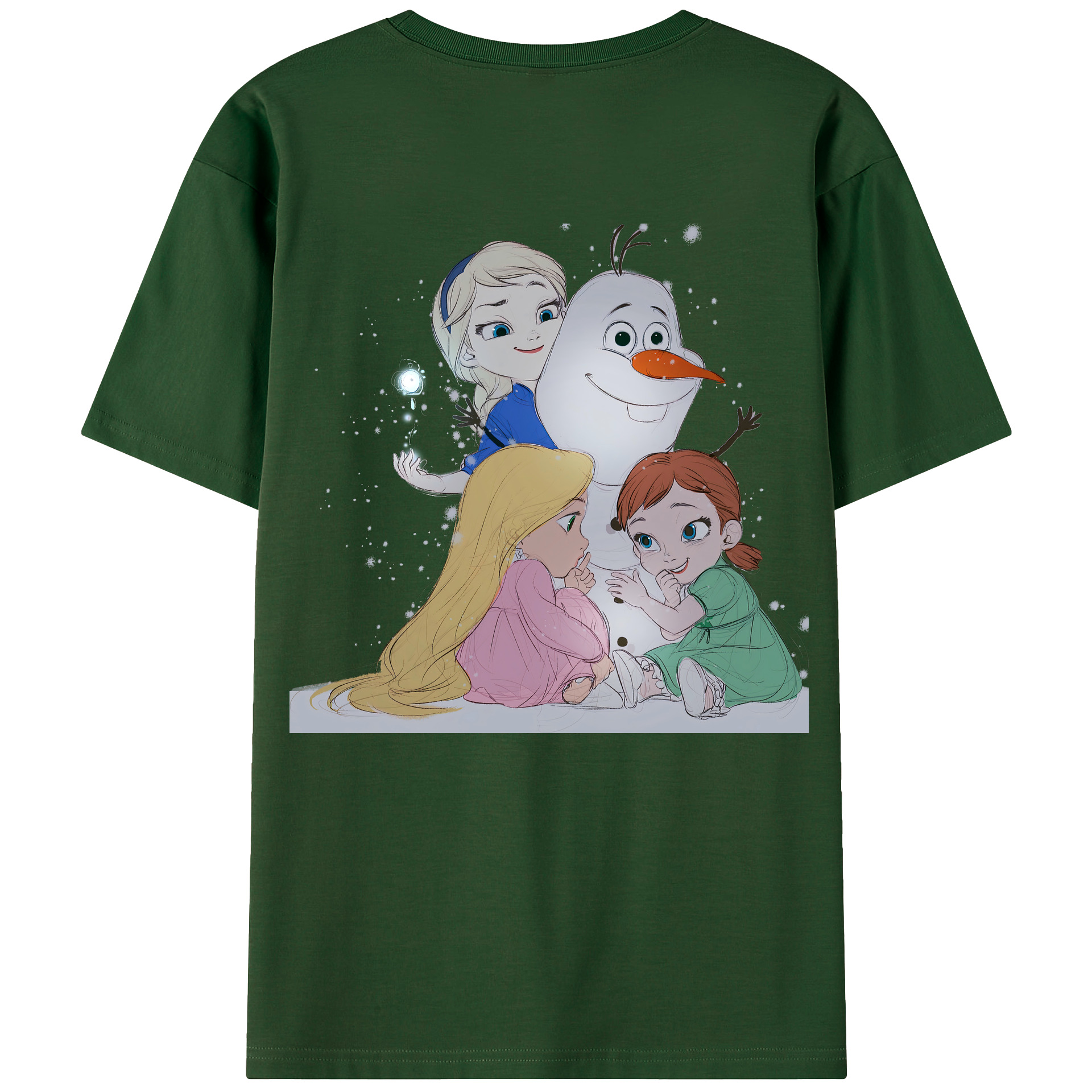 （画像用） アナと雪の女王 アンナ エルサ Frozen Anna Elsa 綿100％半袖Tシャツ（背面プリント）